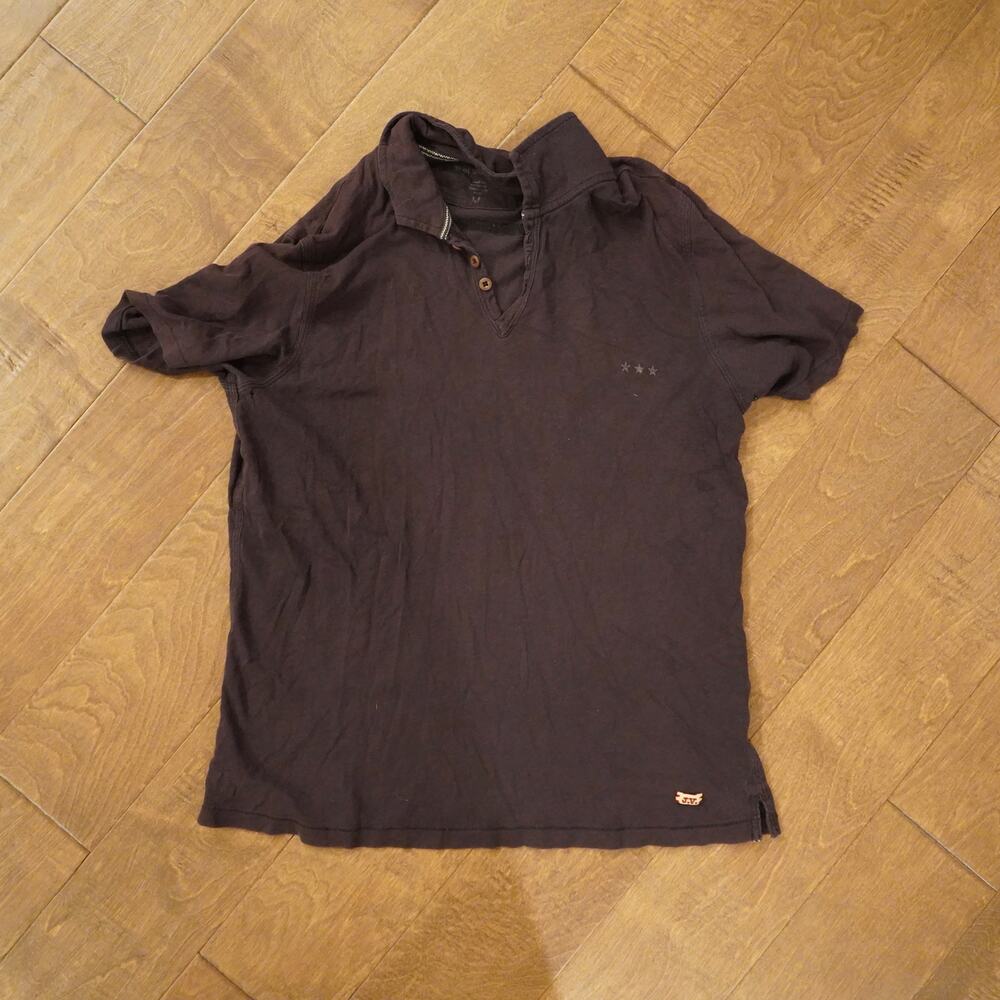 John Varvatos X Converse Short Sleeve Collared Polo Shirt Black Mens Size Medium